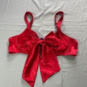 Adore Me Gynger Women's Plus Size Unlined Quarter Cup Bra Red Sz 2X NEW Lingerie